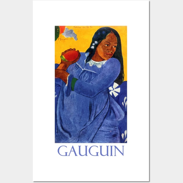 Woman with a Mango by Paul Gauguin Wall Art by Naves